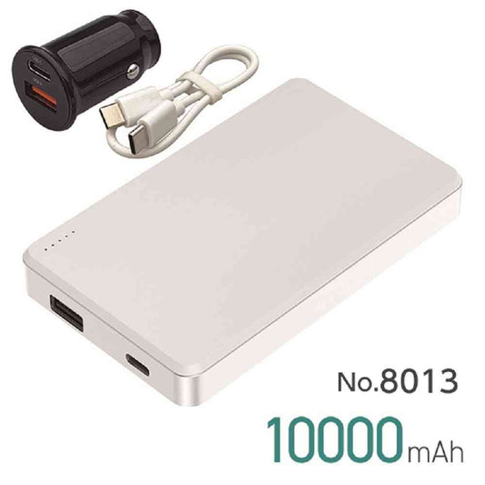 大橋産業 準固体 モバイルバッテリー 10000mAh WH DC12V付 No.8013