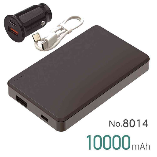 大橋産業 準固体 モバイルバッテリー 10000mAh BK DC12V付 No.8014