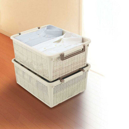 Fudou Giken Stackable Storage Basket (L) Ivory