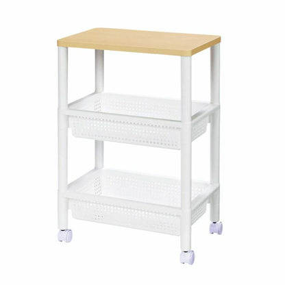 Fudou Giken Wood Table Wagon WTW-3S White