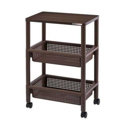 Fudou Giken Wood Table Wagon 3S Brown
