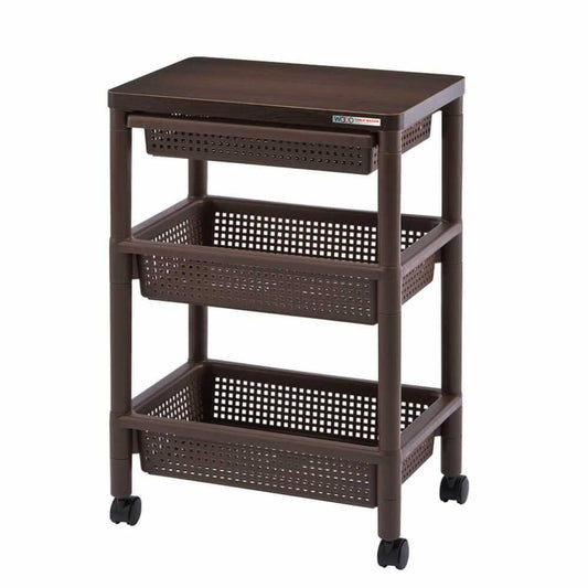 Fudou Giken Wood Table Wagon WTW3HS Brown