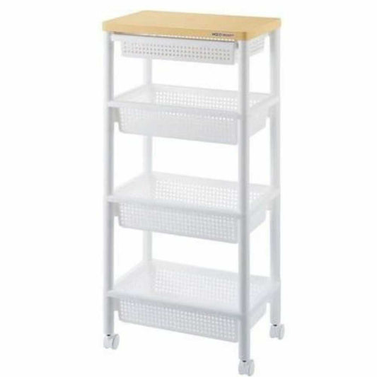 Fudou Giken Wood Table Wagon 4HS White
