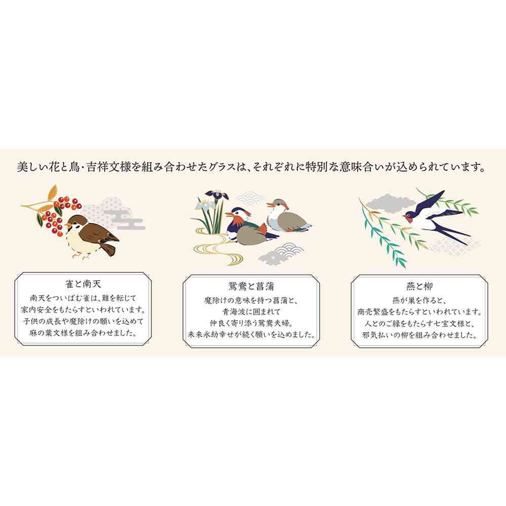 Adelia Premium Nippon Taste Kichijo Kachou Beer Glass Mandarin Duck and Iris