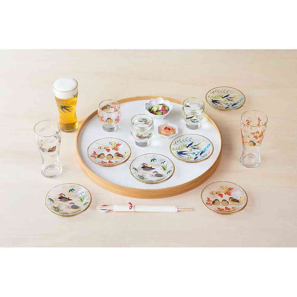 Adelia Premium Nippon Taste Kichijo Kachou Round Plate Swallow and Willow
