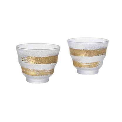 Adelia Premium Nippon Taste Gold Character Cold Tea Glass Pair Set 205ml×2