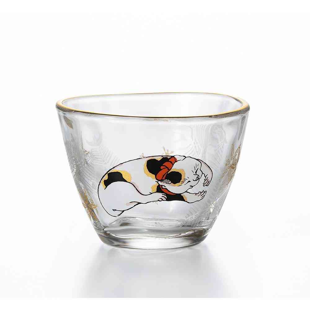 Adelia Premium Nippon Taste Sake Cup & Small Plate Set - Calico 90ml Cup×1, Small Plate×1
