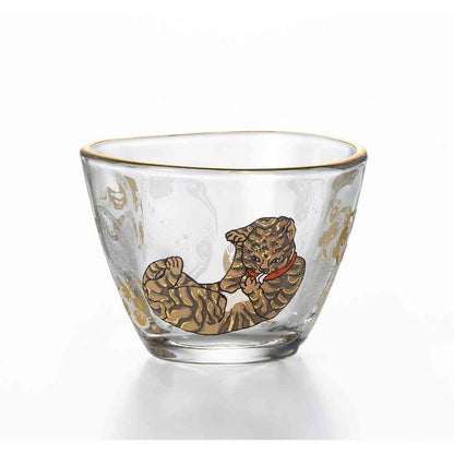 Adelia Premium Nippon Taste Sake Cup & Small Plate Set - Tiger 90ml Cup×1, Small Plate×1