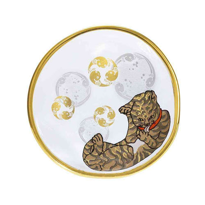 Adelia Premium Nippon Taste Sake Cup & Small Plate Set - Tiger 90ml Cup×1, Small Plate×1