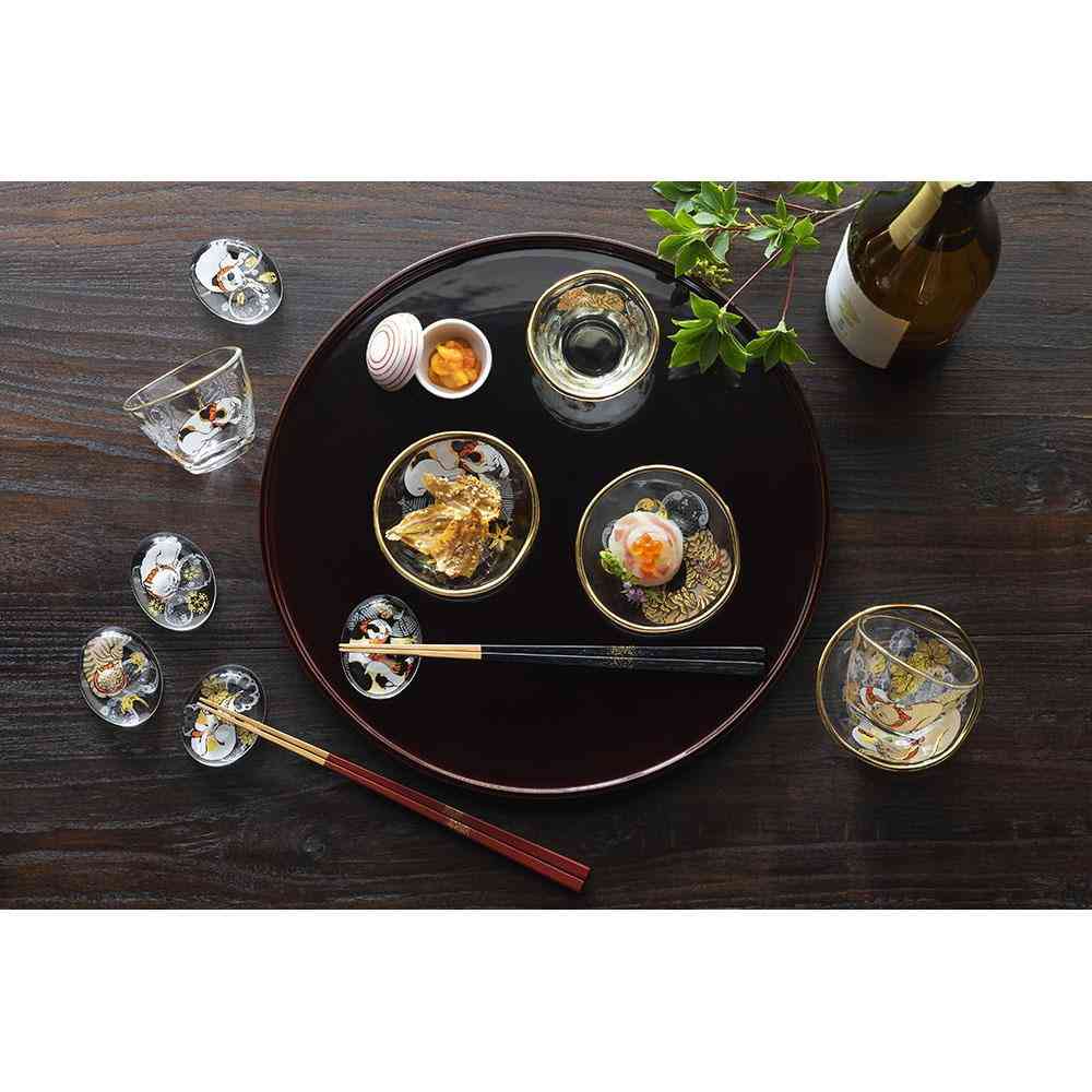 Adelia Premium Nippon Taste Sake Cup & Small Plate Set - Tiger 90ml Cup×1, Small Plate×1