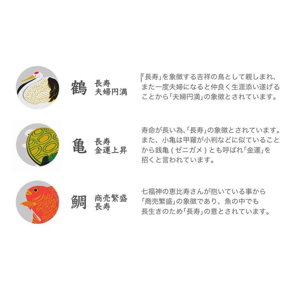 Adelia Medetamon Mono Fukujyu Small Plates - Crane, Turtle Set (2 plates)
