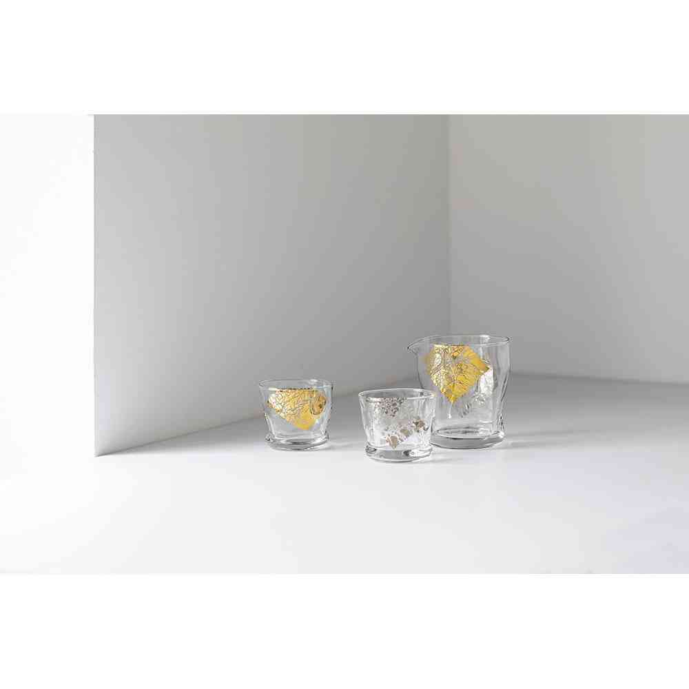 Adelia Tebineri Fluid Kirari Sake Set - Pouring Jug 280ml×1, Sake Cups 100ml×2
