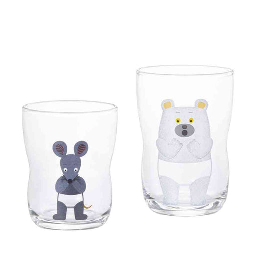 Adelia Tsuyoko Glass S&M Set Polar Bear's Pants 130ml×1, 185ml×1