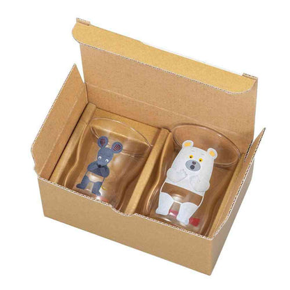 Adelia Tsuyoko Glass S&M Set Polar Bear's Pants 130ml×1, 185ml×1