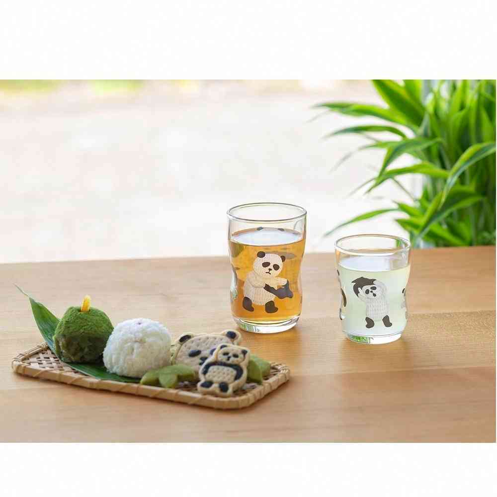 Adelia Tsuyoko Glass S&M Set Panda Bathhouse 130ml×1, 185ml×1