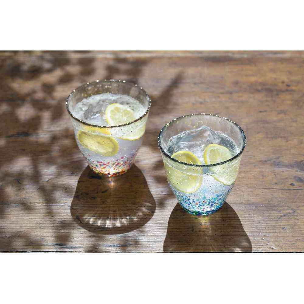 Adelia Matsuri Hanabi Rock Glass Pair Set 330ml×2