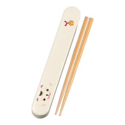 Tatsumiya Slide Chopstick Box Set Maneki Neko 18.0