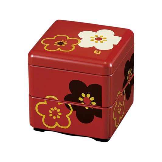 Tatsumiya Mini Jubako Delicacy Square Red Plum Pattern