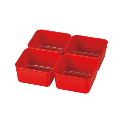 Tatsumiya 18.0 Heavy Box Partition Small Bowl Set (4 pieces) Red