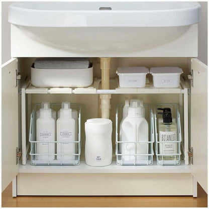 Shinkou Under-Sink Free Rack Adjustable Type White