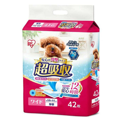 Iris Ohyama Thick Ultra Absorbent Pet Pads Wide 42 Sheets
