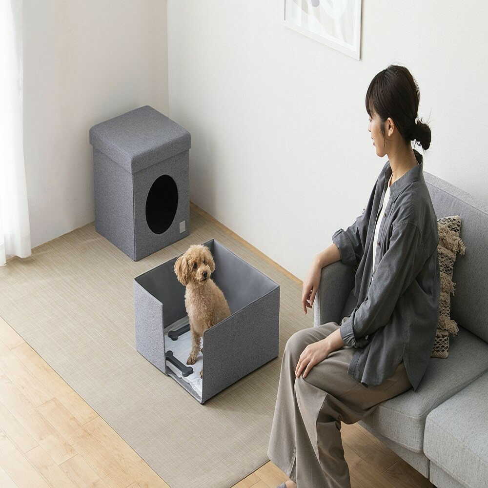 Iris Ohyama Pet Toilet Circle Gray