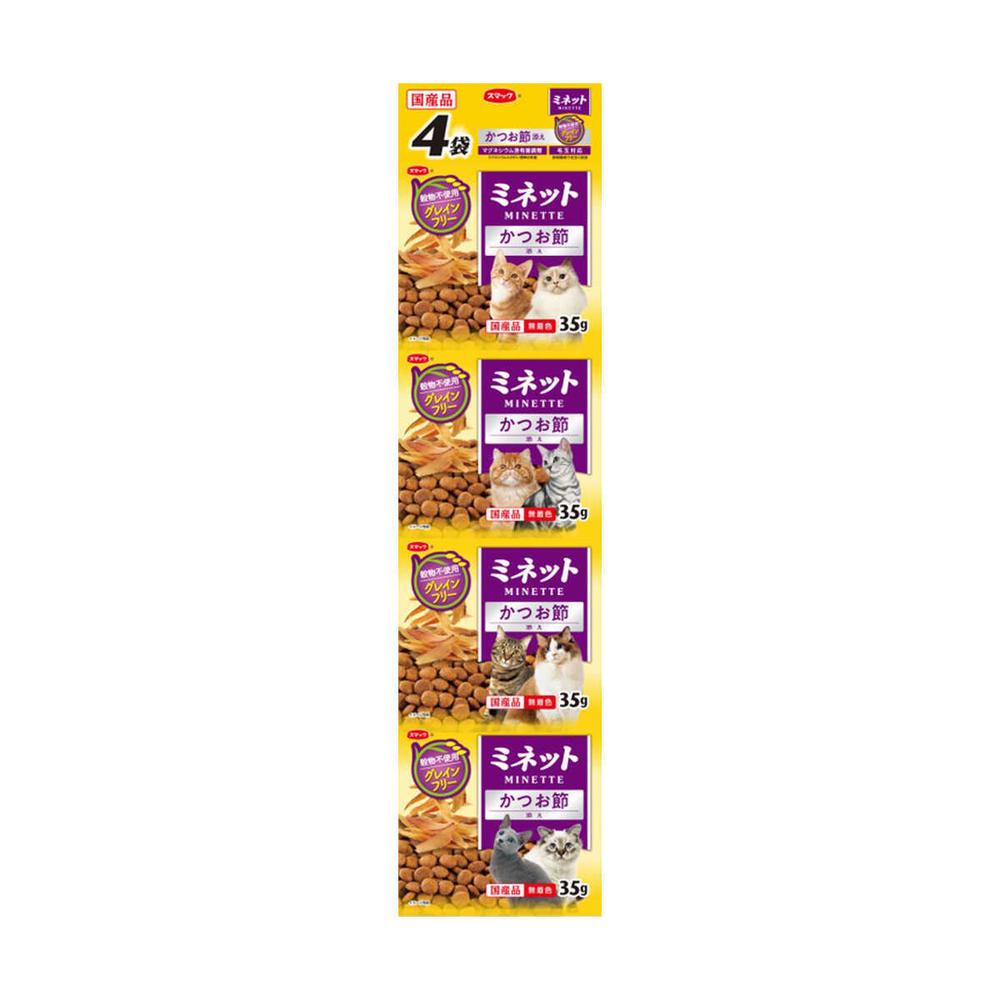 Smack Minette 4-Pack - Grain-Free Domestic Bonito Flakes 140g (35g x 4)