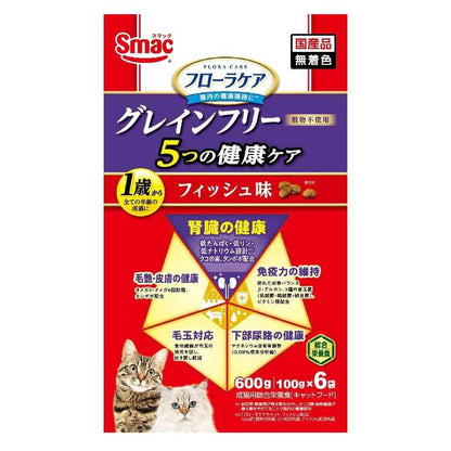 Smack Flora Care Cat Grain-Free 5 Health Care Kidney Health Fish Flavor 600g (100g x 6 Bags)