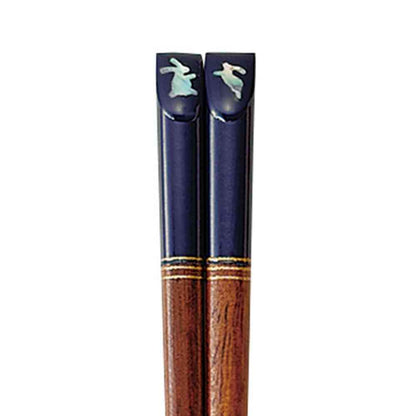 Ishida Kids Chopsticks Colorful Rabbit Blue 18cm