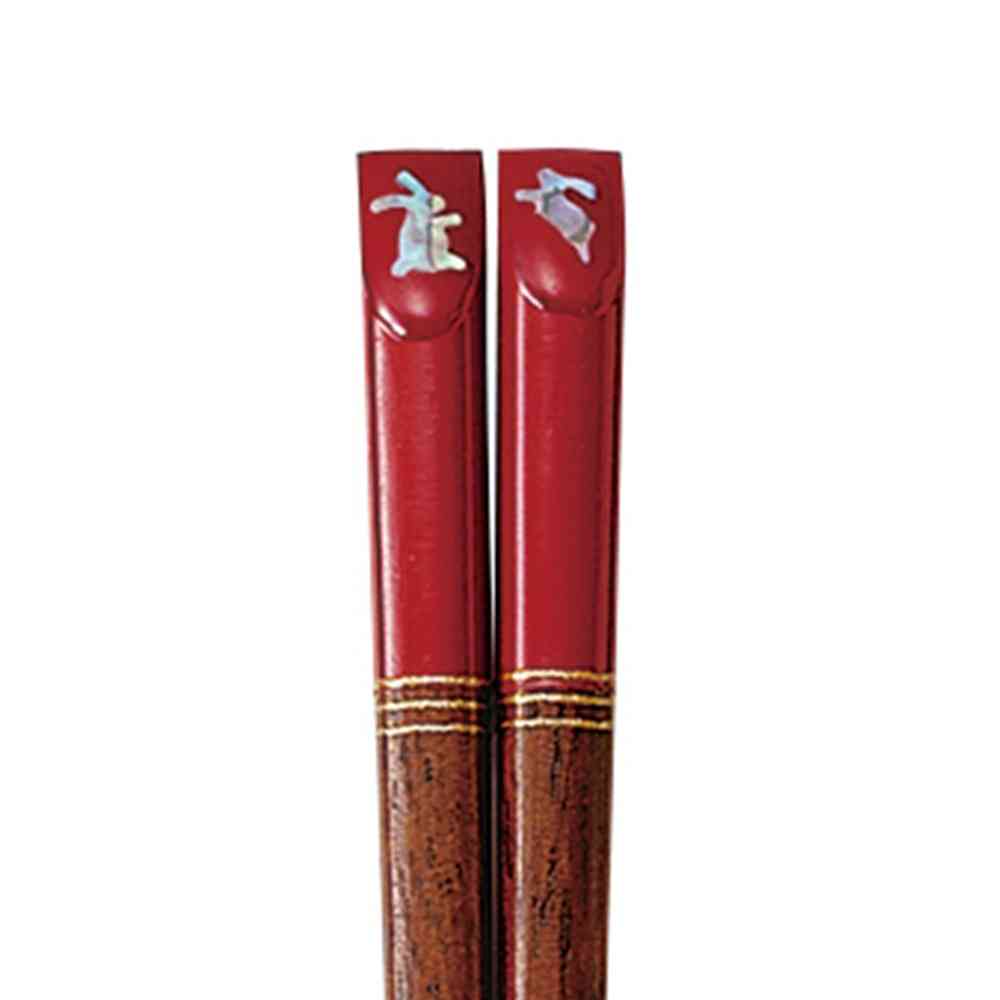 Ishida Kids Chopsticks Colorful Rabbit Red 18cm