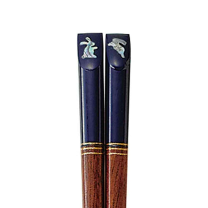 Ishida Kids Chopsticks Colorful Rabbit Blue 16.5cm (1 pair)