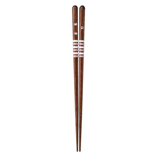 Ishida Dishwasher Safe Chopsticks Twirling Cat 21cm 1 Pair