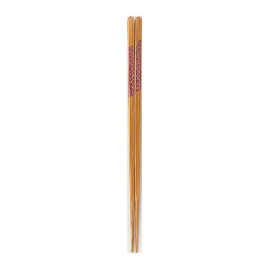 Ishida Chopsticks Hosotake Seigaiha Red 22.5cm 1 Pair