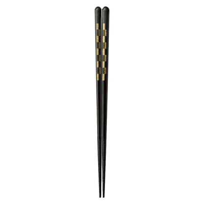 Ishida Dishwasher Safe Chopsticks Lacquered Golden Ichimatsu 23cm
