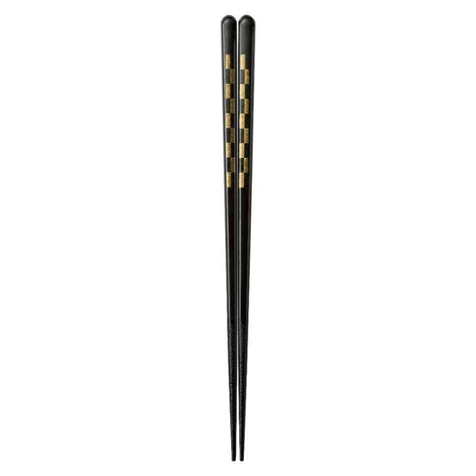 Ishida Dishwasher Safe Chopsticks Lacquered Golden Ichimatsu 23cm