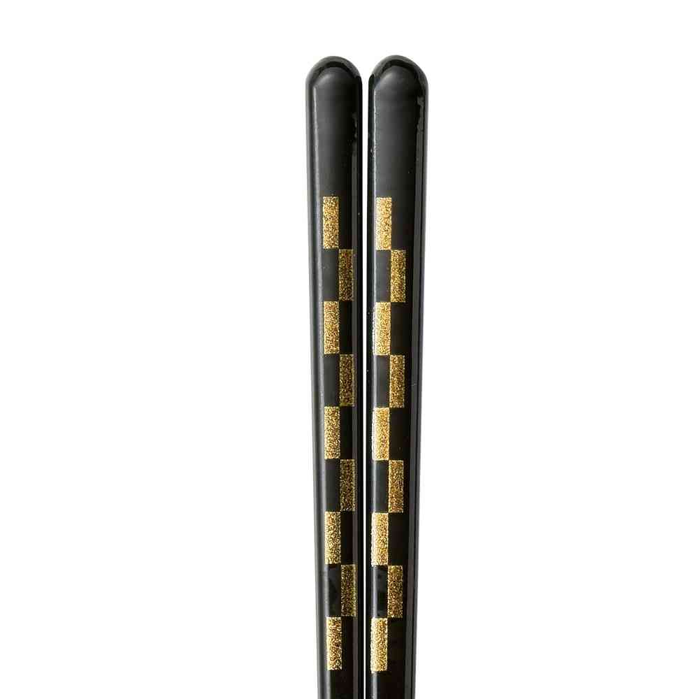 Ishida Dishwasher Safe Chopsticks Lacquered Golden Ichimatsu 23cm