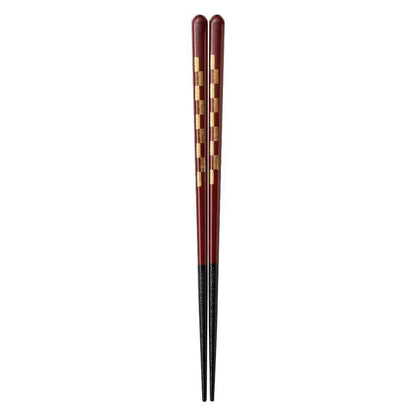 Ishida Dishwasher Safe Chopsticks Lacquered Golden Ichimatsu 20.5cm
