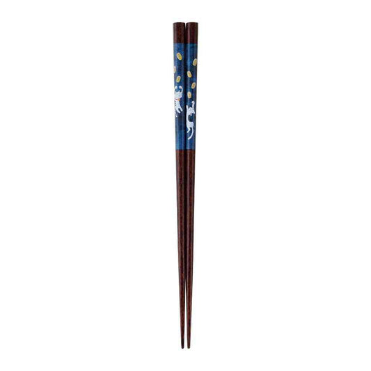 Ishida Chopsticks Cat with Gold Coins 23cm 1 Pair