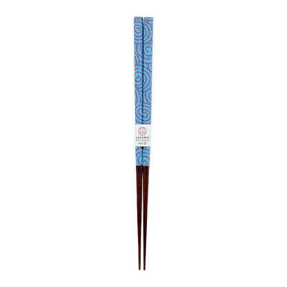Ishida Chopsticks Japanese Modern Swirl Blue 23cm in PET Case