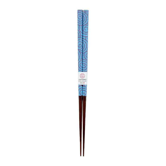 Ishida Chopsticks Japanese Modern Swirl Blue 23cm in PET Case