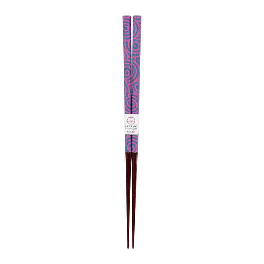 Ishida Chopsticks Japanese Modern Swirl Violet 23cm in PET Case