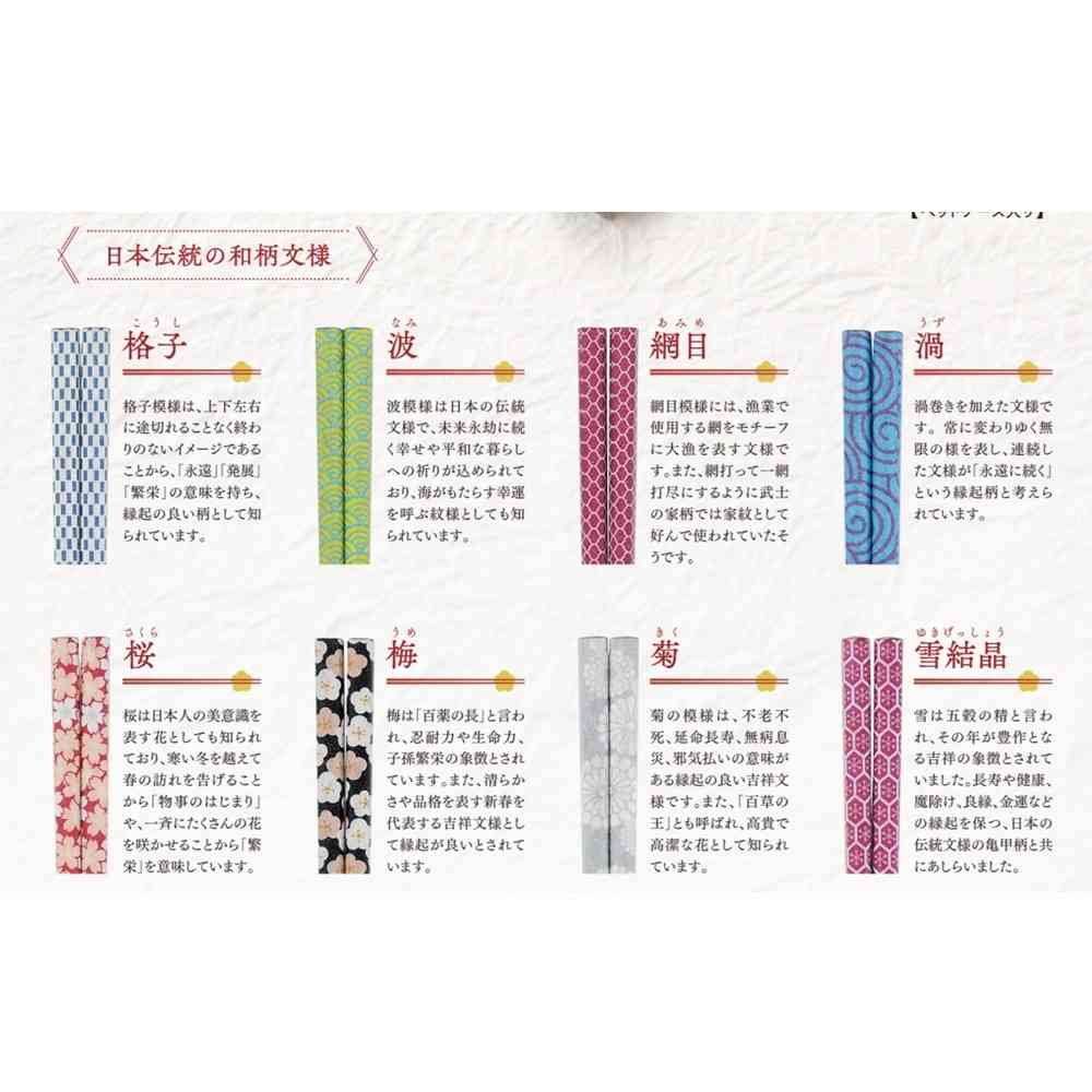 Ishida Chopsticks Japanese Modern Swirl Violet 23cm in PET Case