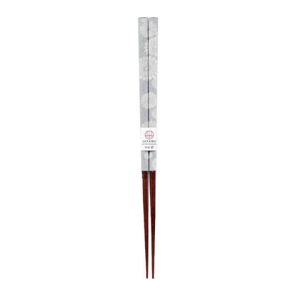 Ishida Chopsticks Japanese Modern Chrysanthemum Gray 23cm in PET Case