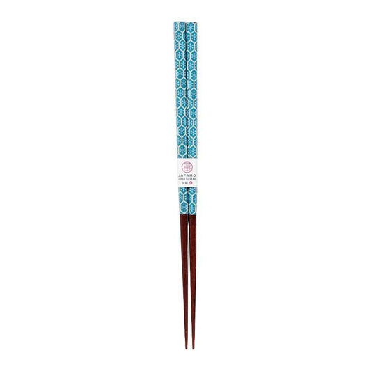 Ishida Chopsticks Japanese Modern Snowflake Blue 23cm in PET Case