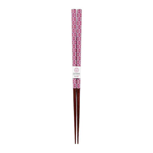 Ishida Chopsticks Japanese Modern Snowflake Red 23cm in PET Case