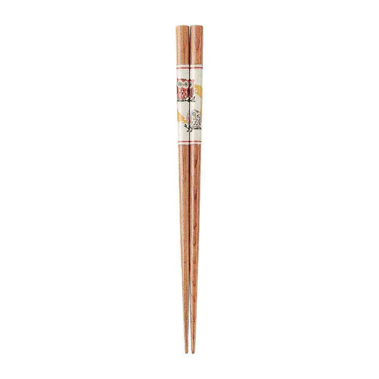 Ishida Chopsticks Pointed Owl Family 20.5cm