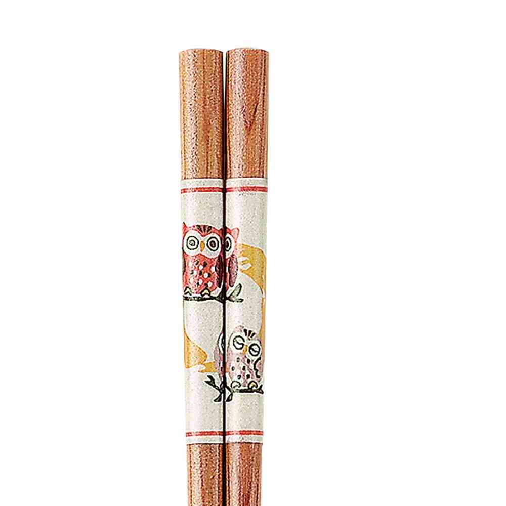 Ishida Chopsticks Pointed Owl Family 20.5cm