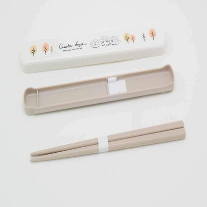 OSK Hedgehog Slide Lid Chopstick Case Set White