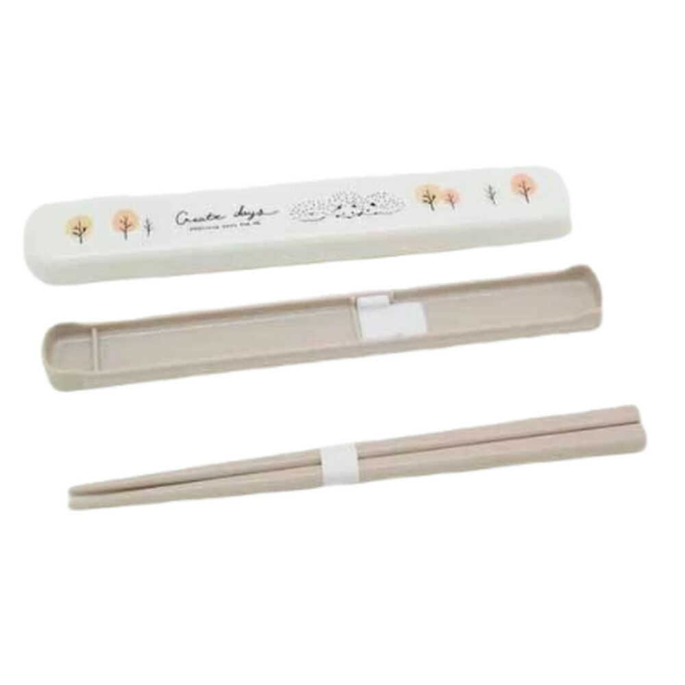 OSK Hedgehog Slide Lid Chopstick Case Set White