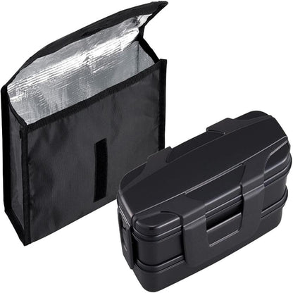 OSK Two-Tier Lunch Box with Insulated Bag Black